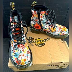 Dr. Martens AirWair canvas boots -brand new, never worn. Wanderflower pattern